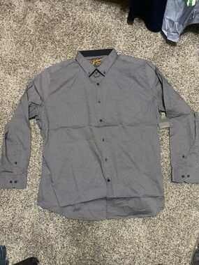 Johnston & Murphy Men's Black Microdot Dress Shirt